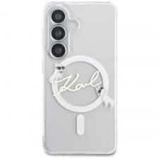 Husa Karl Lagerfeld IML KC Script cu MagSafe compatibila cu Samsung Galaxy S26, Transparent