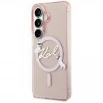 Husa Karl Lagerfeld IML KC Script cu MagSafe compatibila cu Samsung Galaxy S26, Roz 3 - lerato.ro