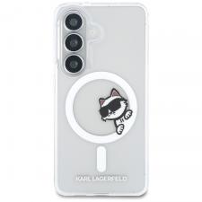 Husa Karl Lagerfeld IML Peekaboo Choupette cu MagSafe compatibila cu Samsung Galaxy S26, Transparent