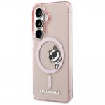 Husa Karl Lagerfeld IML Peekaboo Choupette cu MagSafe compatibila cu Samsung Galaxy S26, Roz 3 - lerato.ro