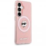 Husa Karl Lagerfeld IML Repeated Choupette cu MagSafe compatibila cu Samsung Galaxy S26 Plus, Roz 5 - lerato.ro