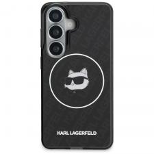 Husa Karl Lagerfeld IML Repeated Choupette cu MagSafe compatibila cu Samsung Galaxy S26, Negru