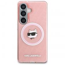 Husa Karl Lagerfeld IML Repeated Choupette cu MagSafe compatibila cu Samsung Galaxy S26, Roz