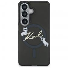 Husa Karl Lagerfeld IML KC Script cu MagSafe compatibila cu Samsung Galaxy S26, Negru