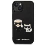 Carcasa Karl Lagerfeld Karl and Choupette Ikonik 3D compatibila cu iPhone 14 Plus / 15 Plus, Negru 2 - lerato.ro