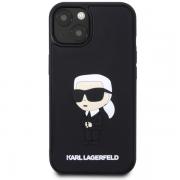 Carcasa Karl Lagerfeld 3D Rubber Ikonik compatibila cu iPhone 14 Plus / 15 Plus, Negru