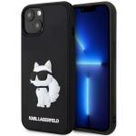 Carcasa Karl Lagerfeld 3D Rubber Choupette compatibila cu iPhone 14 Plus / 15 Plus, Negru 4 - lerato.ro