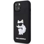 Carcasa Karl Lagerfeld 3D Rubber Choupette compatibila cu iPhone 14 Plus / 15 Plus, Negru 3 - lerato.ro