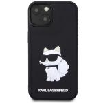 Carcasa Karl Lagerfeld 3D Rubber Choupette compatibila cu iPhone 14 Plus / 15 Plus, Negru 2 - lerato.ro