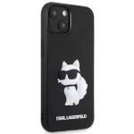 Carcasa Karl Lagerfeld 3D Rubber Choupette compatibila cu iPhone 14 Plus / 15 Plus, Negru 5 - lerato.ro
