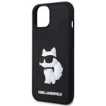 Carcasa Karl Lagerfeld 3D Rubber Choupette compatibila cu iPhone 14 Plus / 15 Plus, Negru 7 - lerato.ro