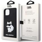 Carcasa Karl Lagerfeld 3D Rubber Choupette compatibila cu iPhone 14 Plus / 15 Plus, Negru 9 - lerato.ro