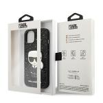 Carcasa Karl Lagerfeld Glitter Flakes Ikonik compatibila cu iPhone 14 Plus / 15 Plus, Negru 9 - lerato.ro