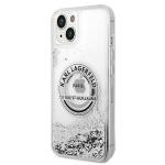 Carcasa Karl Lagerfeld Liquid Glitter compatibila cu iPhone 14 Plus / 15 Plus, Silver 3 - lerato.ro