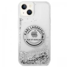 Carcasa Karl Lagerfeld Liquid Glitter compatibila cu iPhone 14 Plus / 15 Plus, Silver