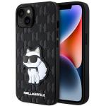 Carcasa Karl Lagerfeld Saffiano Monogram Choupette compatibila cu iPhone 14 Plus / 15 Plus, Negru 4 - lerato.ro