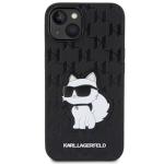Carcasa Karl Lagerfeld Saffiano Monogram Choupette compatibila cu iPhone 14 Plus / 15 Plus, Negru 2 - lerato.ro