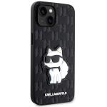Carcasa Karl Lagerfeld Saffiano Monogram Choupette compatibila cu iPhone 14 Plus / 15 Plus, Negru 5 - lerato.ro