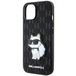 Carcasa Karl Lagerfeld Saffiano Monogram Choupette compatibila cu iPhone 14 Plus / 15 Plus, Negru 7 - lerato.ro