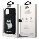 Carcasa Karl Lagerfeld Saffiano Monogram Choupette compatibila cu iPhone 14 Plus / 15 Plus, Negru 9 - lerato.ro