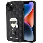 Carcasa Karl Lagerfeld Saffiano Monogram Ikonik compatibila cu iPhone 14 Plus / 15 Plus, Negru 4 - lerato.ro