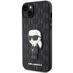 Carcasa Karl Lagerfeld Saffiano Monogram Ikonik compatibila cu iPhone 14 Plus / 15 Plus, Negru 3 - lerato.ro