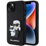 Carcasa Karl Lagerfeld Saffiano Karl and Choupette compatibila cu iPhone 14 Plus / 15 Plus, Negru 4 - lerato.ro