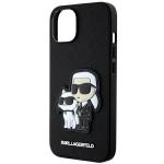 Carcasa Karl Lagerfeld Saffiano Karl and Choupette compatibila cu iPhone 14 Plus / 15 Plus, Negru 7 - lerato.ro