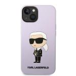 Carcasa Guess Silicone Ikonik Karl compatibila cu iPhone 14 Plus / 15 Plus, Violet 2 - lerato.ro