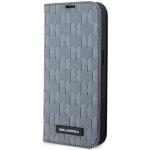 Husa flip cover Karl Lagerfeld Saffiano Monogram compatibila cu iPhone 14 Pro Max, Silver 4 - lerato.ro