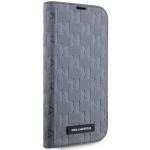 Husa flip cover Karl Lagerfeld Saffiano Monogram compatibila cu iPhone 14 Pro Max, Silver 6 - lerato.ro