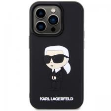 Husa Karl Lagerfeld Rubber Ikonik 3D compatibila cu iPhone 14 Pro Max, Negru