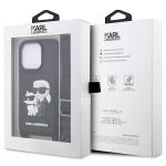 Husa Karl Lagerfeld Crossbody Saffiano Karl and Choupette compatibila cu iPhone 14 Pro Max, Negru 9 - lerato.ro