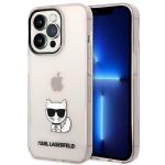 Carcasa Karl Lagerfeld Choupette Body compatibila cu iPhone 14 Pro Max, Roz / Transparent 4 - lerato.ro