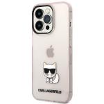 Carcasa Karl Lagerfeld Choupette Body compatibila cu iPhone 14 Pro Max, Roz / Transparent 3 - lerato.ro