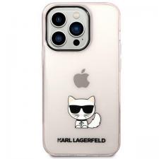 Carcasa Karl Lagerfeld Choupette Body compatibila cu iPhone 14 Pro Max, Roz / Transparent