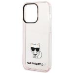 Carcasa Karl Lagerfeld Choupette Body compatibila cu iPhone 14 Pro Max, Roz / Transparent 7 - lerato.ro