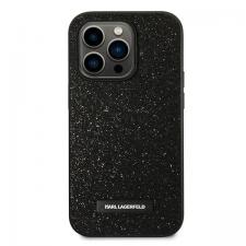 Husa Karl Lagerfeld Glitter Plaque Logo compatibila cu iPhone 14 Pro Max, Negru