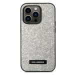 Husa Karl Lagerfeld Glitter Plaque Logo compatibila cu iPhone 14 Pro Max, Silver 2 - lerato.ro
