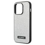Husa Karl Lagerfeld Glitter Plaque Logo compatibila cu iPhone 14 Pro Max, Silver 7 - lerato.ro