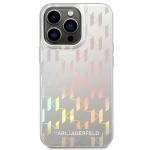 Husa Karl Lagerfeld Monogram Iridescent compatibila cu iPhone 14 Pro Max, Silver 2 - lerato.ro