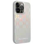 Husa Karl Lagerfeld Monogram Iridescent compatibila cu iPhone 14 Pro Max, Silver 4 - lerato.ro