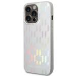 Husa Karl Lagerfeld Monogram Iridescent compatibila cu iPhone 14 Pro Max, Silver 5 - lerato.ro