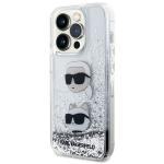 Husa Karl Lagerfeld Liquid Glitter Karl and Choupette Heads compatibila cu iPhone 14 Pro Max, Silver 3 - lerato.ro