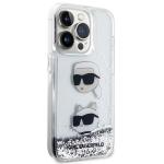Husa Karl Lagerfeld Liquid Glitter Karl and Choupette Heads compatibila cu iPhone 14 Pro Max, Silver 5 - lerato.ro