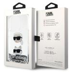Husa Karl Lagerfeld Liquid Glitter Karl and Choupette Heads compatibila cu iPhone 14 Pro Max, Silver 9 - lerato.ro