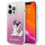 Husa Karl Lagerfeld Choupette Fun compatibila cu iPhone 14 Pro, Roz 4 - lerato.ro