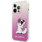 Husa Karl Lagerfeld Choupette Fun compatibila cu iPhone 14 Pro, Roz 3 - lerato.ro
