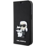 Husa flip cover Karl Lagerfeld Saffiano Karl and Choupette compatibila cu iPhone 14 Pro Max, Negru 4 - lerato.ro