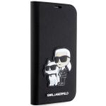 Husa flip cover Karl Lagerfeld Saffiano Karl and Choupette compatibila cu iPhone 14 Pro Max, Negru 6 - lerato.ro